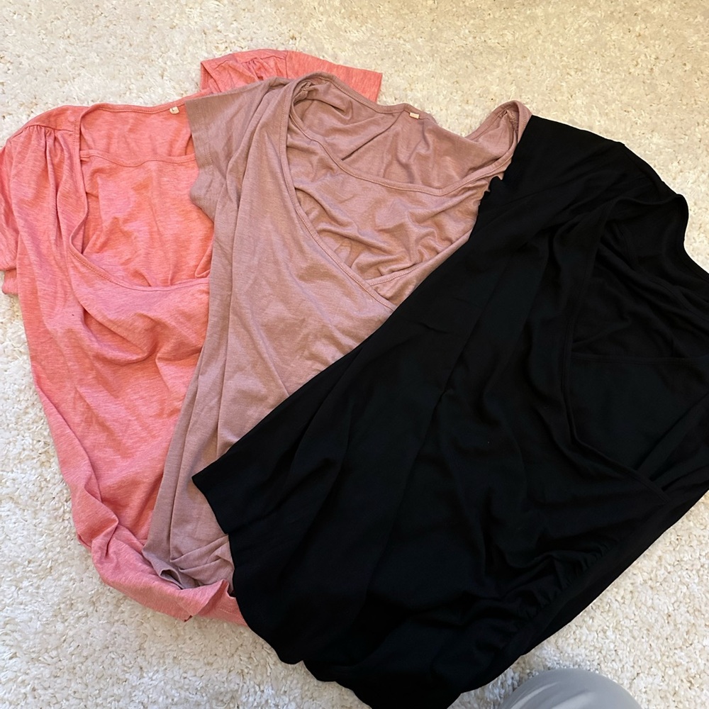 Set of Three nursing shirts size Large